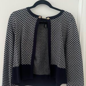 Women's Navy and White Sweater